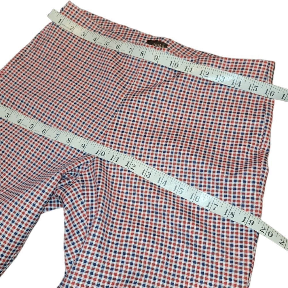 NWOT Crosby. Springfield Cropped Red Blue Gingham Pull on Pant 8 - Picture 6 of 12